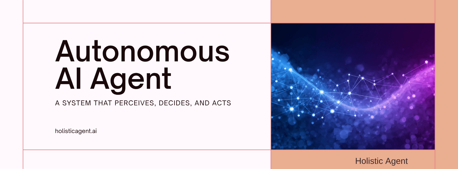 Abstract visual representing an AI agent — a system that perceives, decides and acts